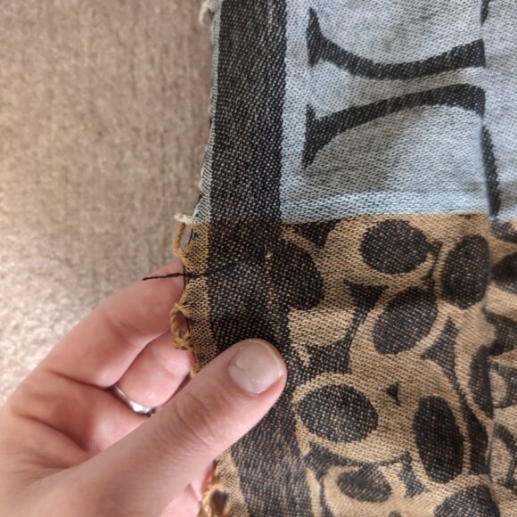 Coach Monogram Patchwork Boho Pashmina Preppy Large Fringe Scarf - Picture 6 of 9